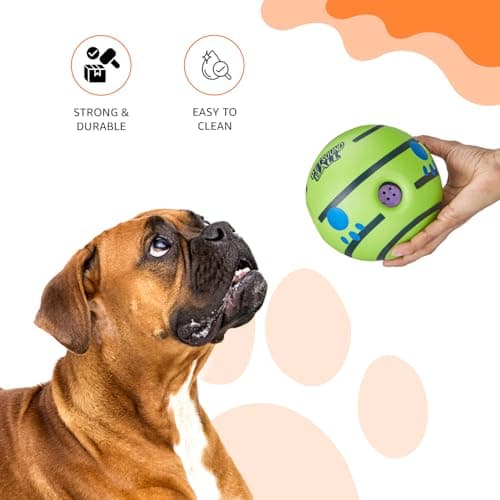 amazon basics Interactive Sound Ball Toy for Dogs and Puppies| Fun Squeaky Sounds | Pet-Safe Materials| Suitable for All Dog Breeds | Size - Large 5