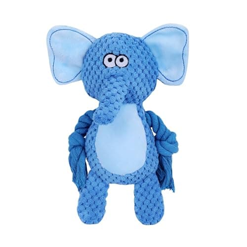 ZOOMIES Dog Chew Toy – Baby Elephant Plush with Squeaker & Rope for Interactive Play – Soft & Durable Pet Toy 3
