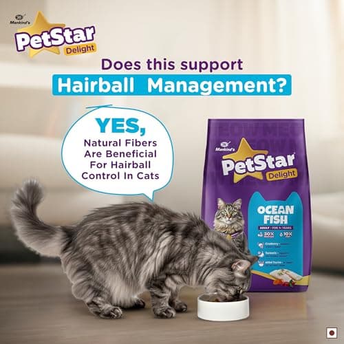 Mankind PetStar Adult Cat Food – Ocean Fish Flavour (1 KG) | Complete Nutrition with Taurine & Omega for Urinary, Digestive & Heart Health 7