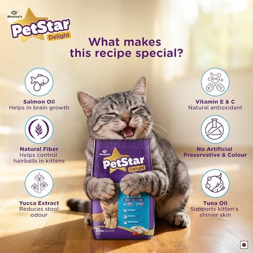 Mankind PetStar Adult Cat Food – Ocean Fish Flavour (1 KG) | Complete Nutrition with Taurine & Omega for Urinary, Digestive & Heart Health 5