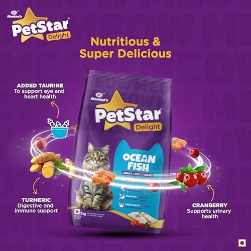 Mankind PetStar Adult Cat Food – Ocean Fish Flavour (1 KG) | Complete Nutrition with Taurine & Omega for Urinary, Digestive & Heart Health 4