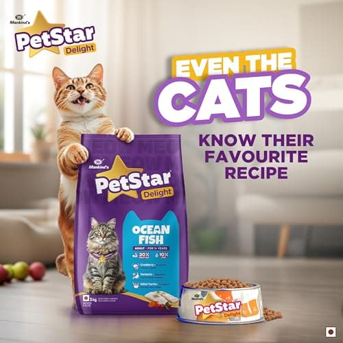 Mankind PetStar Adult Cat Food – Ocean Fish Flavour (1 KG) | Complete Nutrition with Taurine & Omega for Urinary, Digestive & Heart Health 8